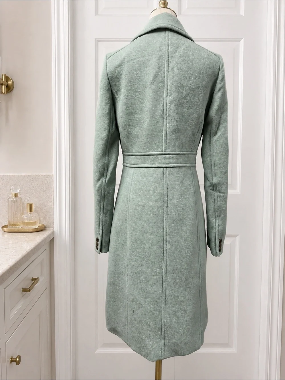 J.Crew Classic Lady Day Coat Italian Double Cloth Mint Green Wool Size 4 Tall